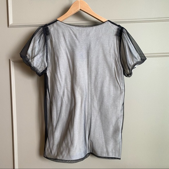 🛍 BCBG Maxazria Runway Black Mesh Overlay Swewter - Picture 6 of 8